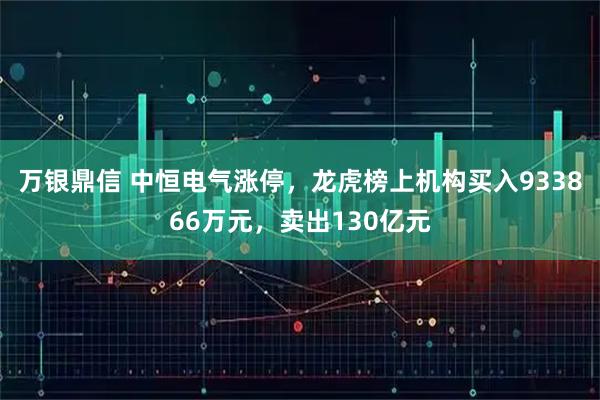 万银鼎信 中恒电气涨停，龙虎榜上机构买入933866万元，卖出130亿元